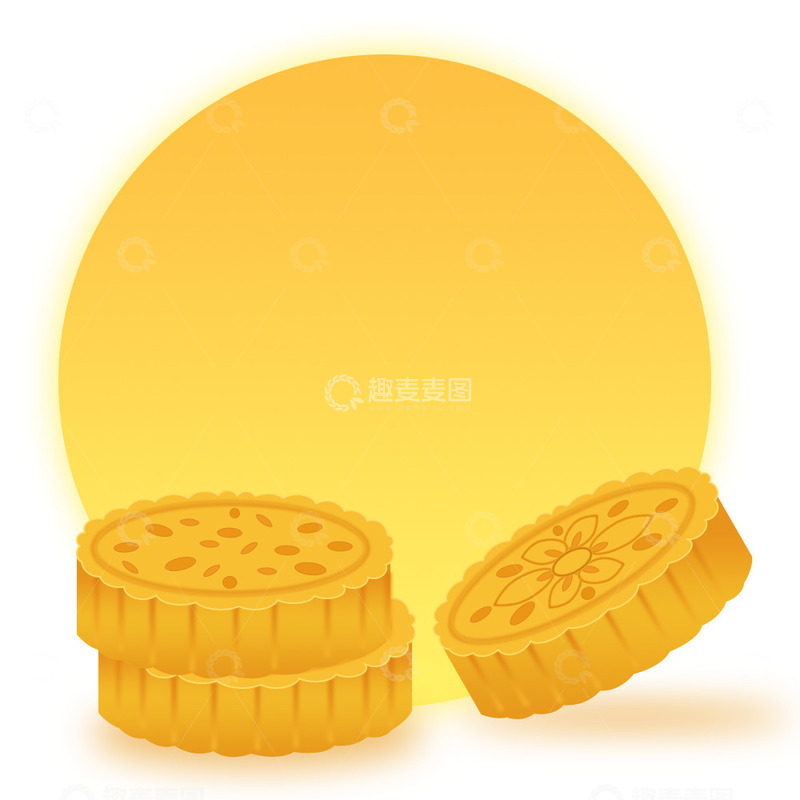 源文件下载【趣麦麦图】卡通中秋月饼元素