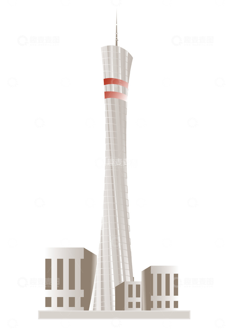 源文件下载【趣麦麦图】城市 地标 广州塔 羊城 矢量元素 建筑