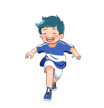 奔跑大笑的小孩