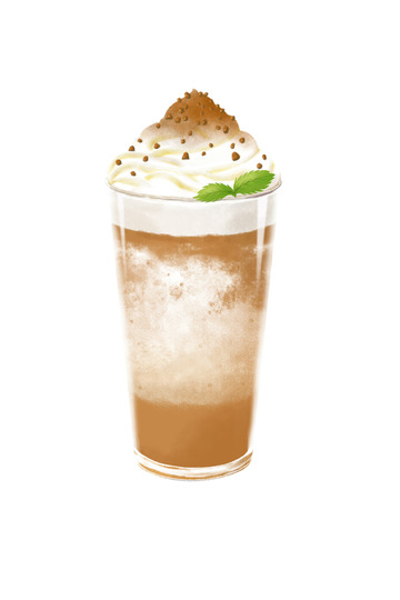 手绘插画巧克力雪顶奶茶