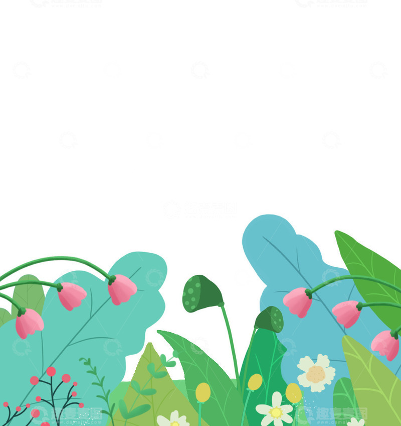 源文件下载【趣麦麦图】小清新植物插画