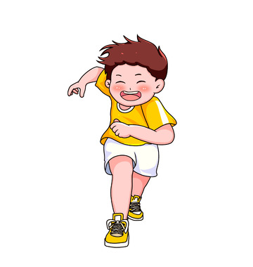 快乐跑步的小孩