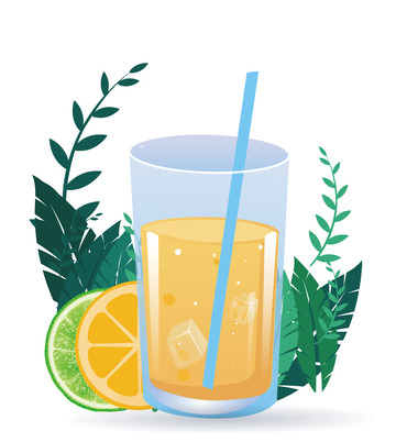 果汁饮品插画元素
