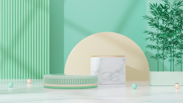 立体C4D家居电商展台海报背景