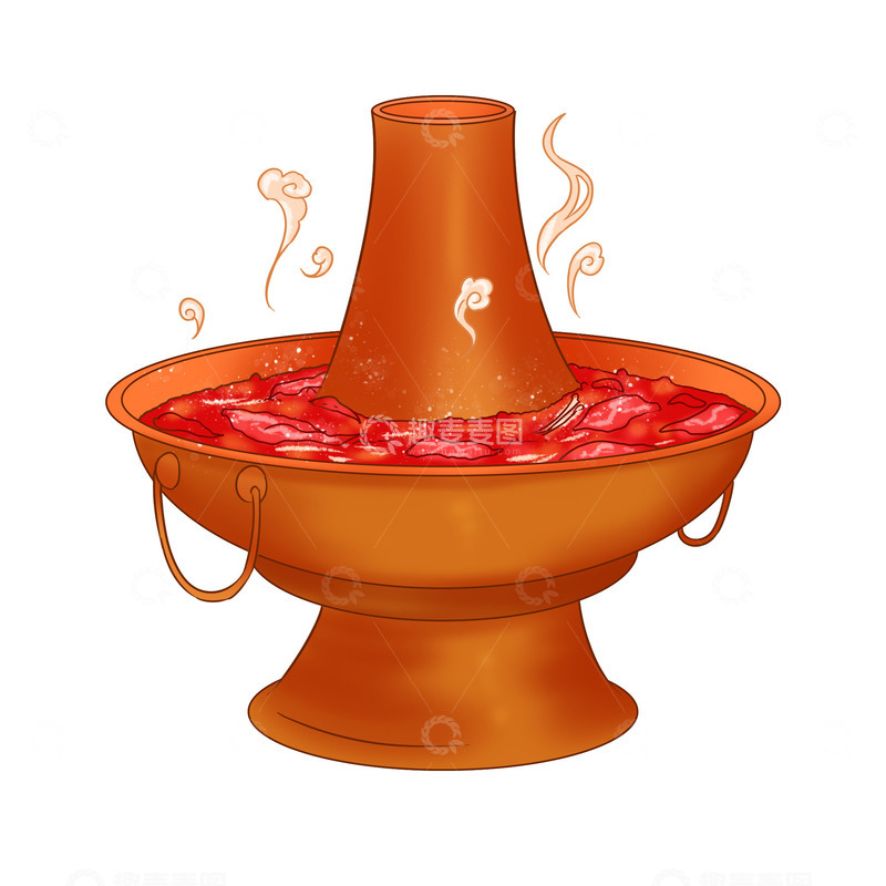 源文件下载【趣麦麦图】美食麻辣牛肉火锅