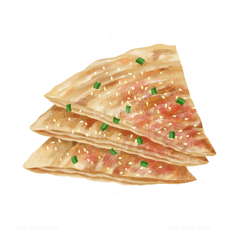 源文件下载【趣麦麦图】美食千层酱香饼