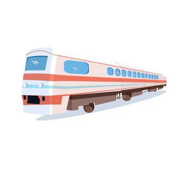 简约扁平交通工具火车