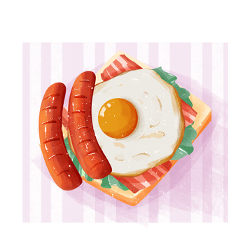 营养早餐美食鸡蛋