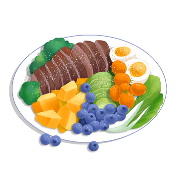 手绘轻食素食健康美食