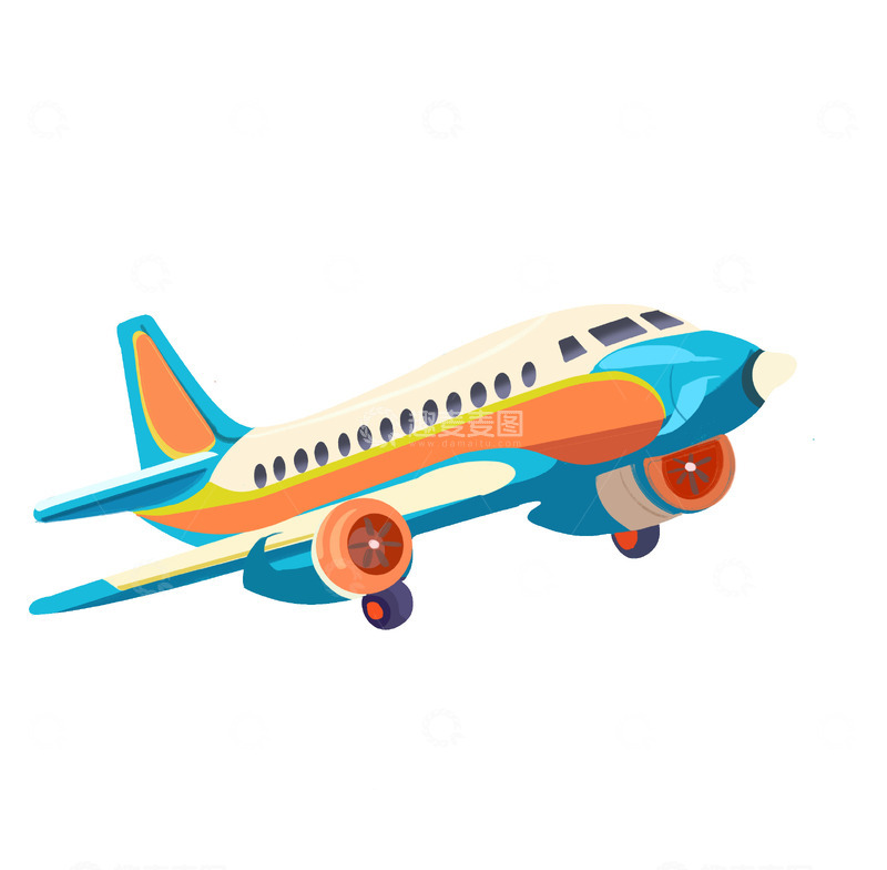 源文件下载【趣麦麦图】偏平飞机插画交通工具