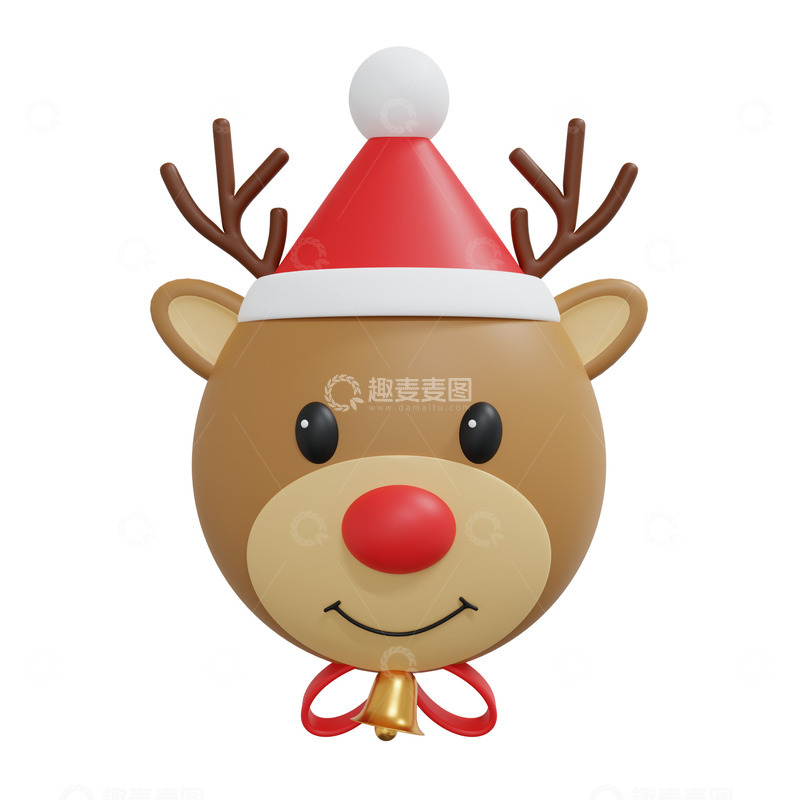 源文件下载【趣麦麦图】3D喜迎圣诞麋鹿