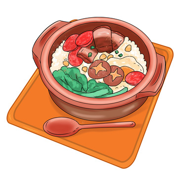 美食腊肉煲仔饭