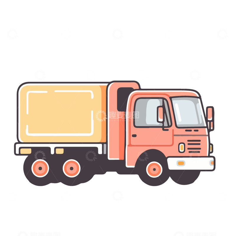源文件下载【趣麦麦图】卡车矢量插画
