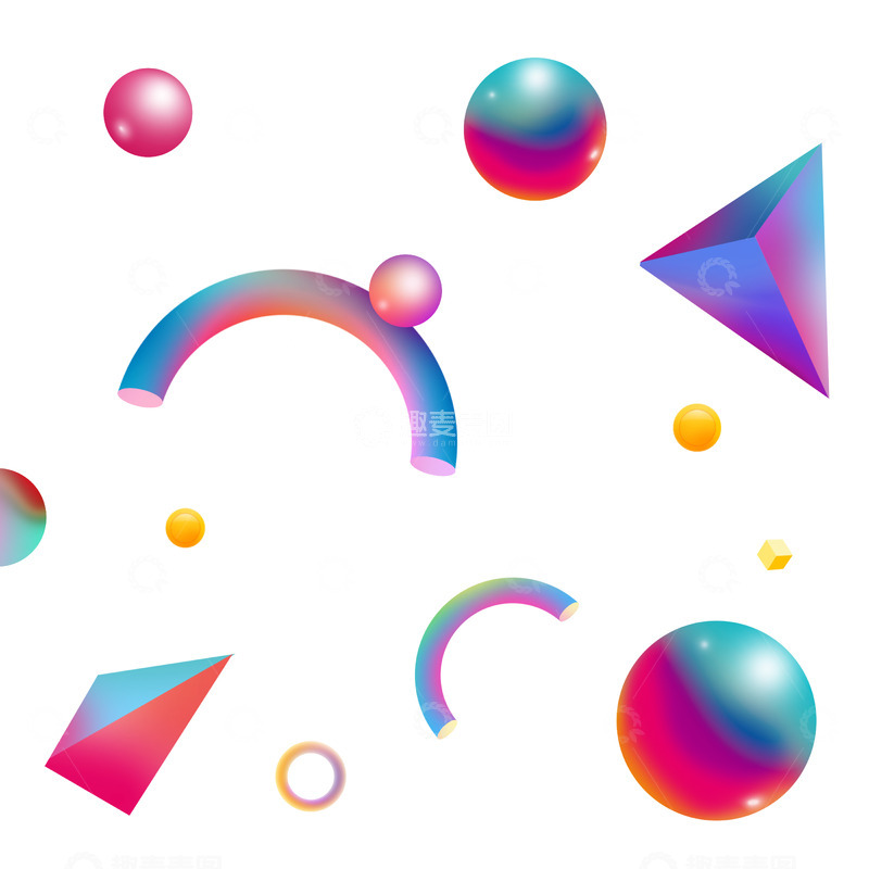 源文件下载【趣麦麦图】电商漂浮装饰元素