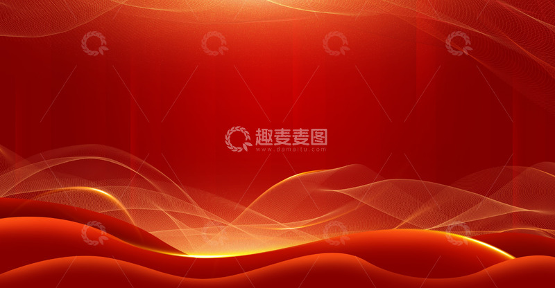 源文件下载【趣麦麦图】简约大气红色海报底部底纹边框展板背景