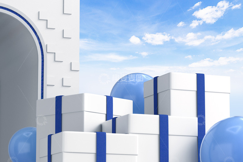 源文件下载【趣麦麦图】礼盒背景高端场景墙面