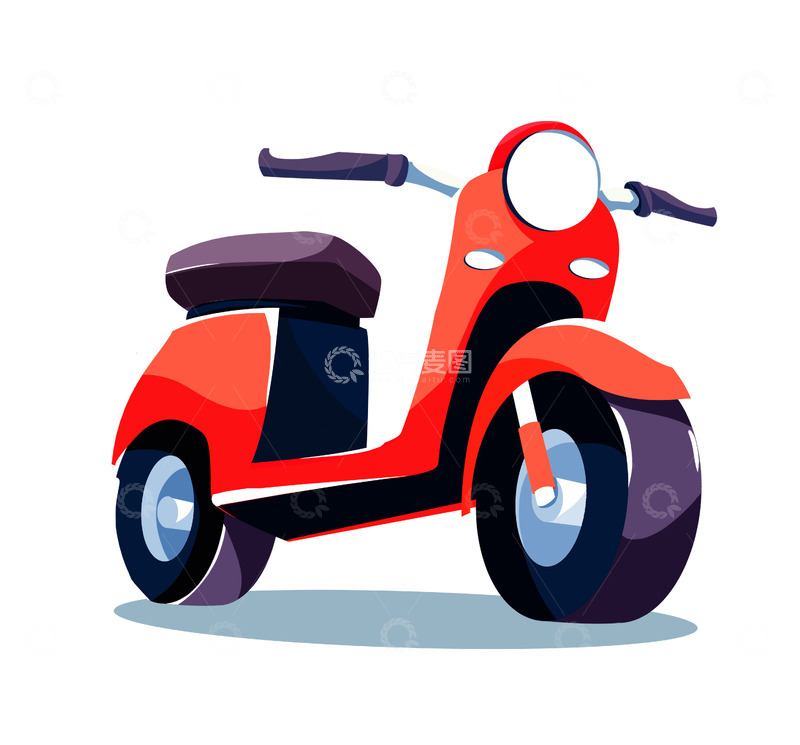 源文件下载【趣麦麦图】-简约交通工具电动车