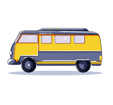 简约扁平公交车