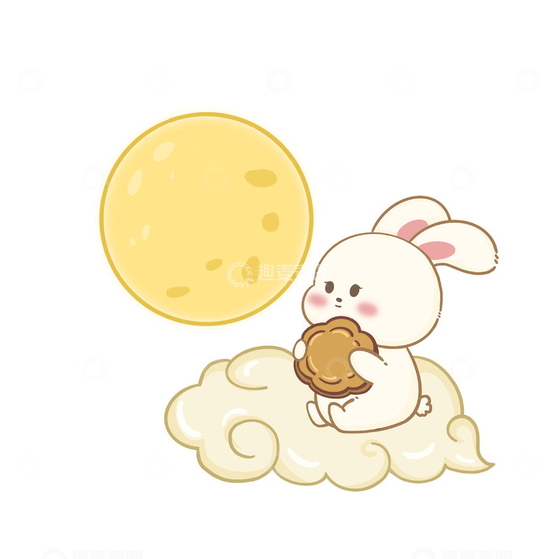 源文件下载【趣麦麦图】中秋兔子月饼