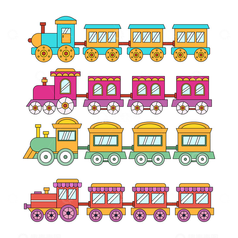 源文件下载【趣麦麦图】卡通简约可爱的小火车