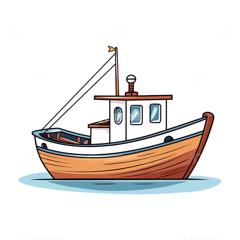 源文件下载【趣麦麦图】手绘交通工具船