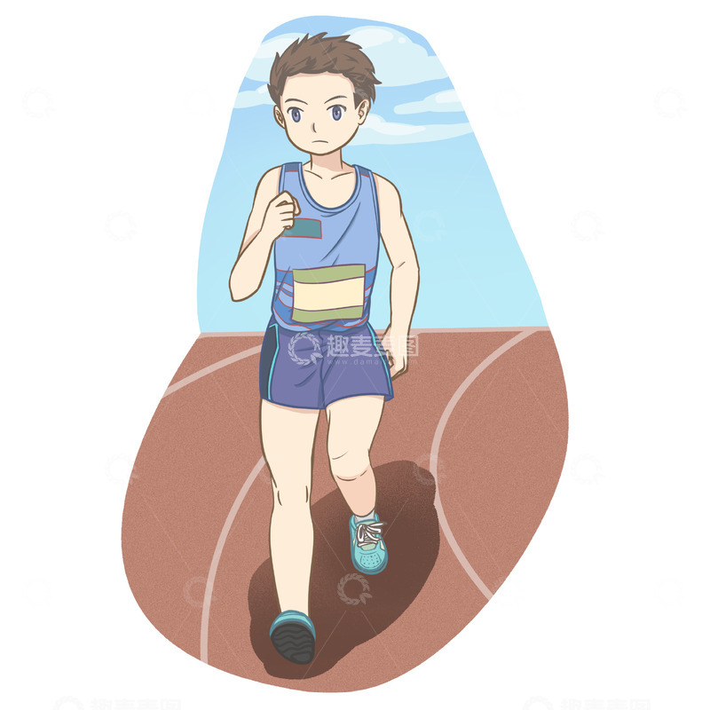 源文件下载【趣麦麦图】体育跑步运动员