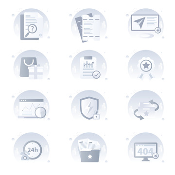 蓝色商务互联网网页暂无数据几何插画图标