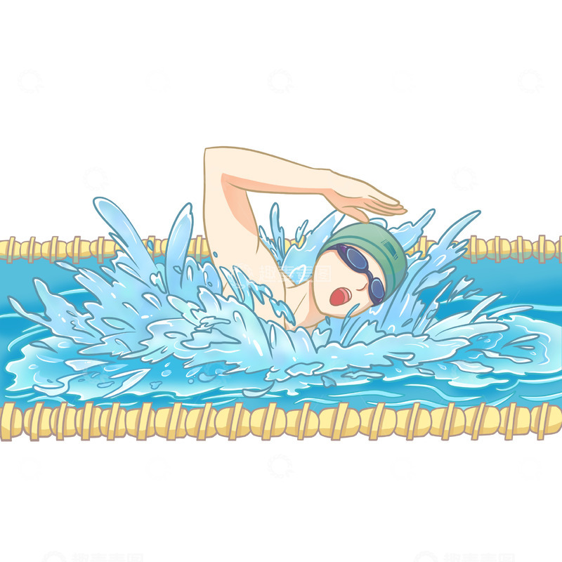 源文件下载【趣麦麦图】体育游泳运动员动作