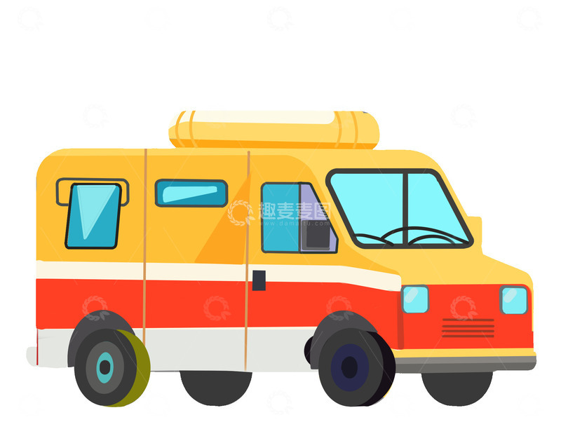 源文件下载【趣麦麦图】扁平卡通小汽车