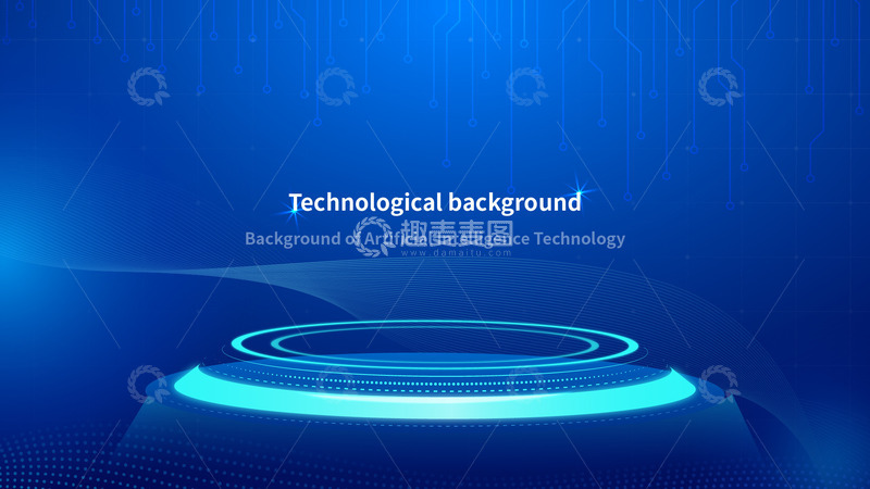 源文件下载【趣麦麦图】蓝色科技商务光效背景