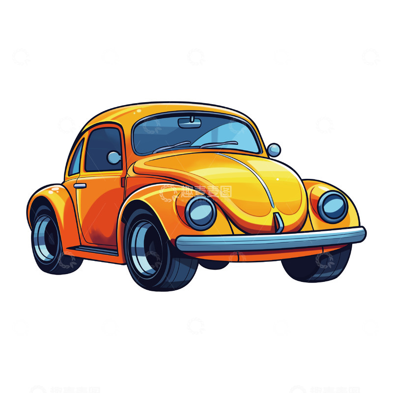 源文件下载【趣麦麦图】-卡通手绘小汽车