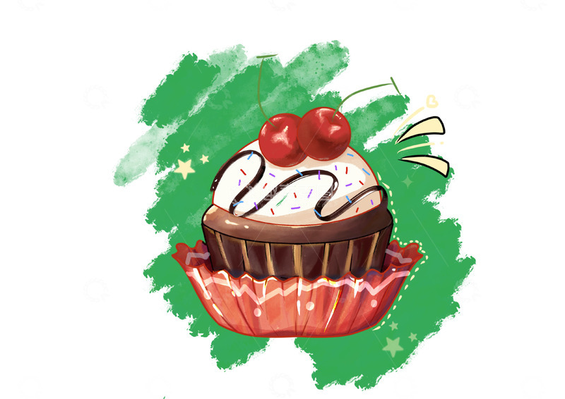 源文件下载【趣麦麦图】卡通可爱清新手绘纸杯小蛋糕