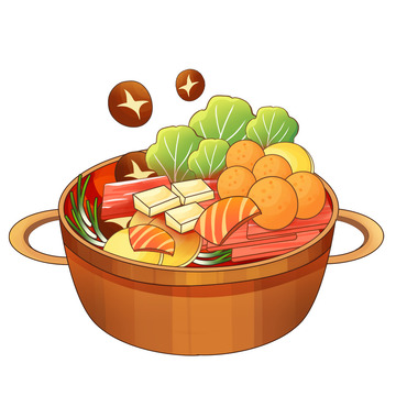 美味国潮火锅美食元素