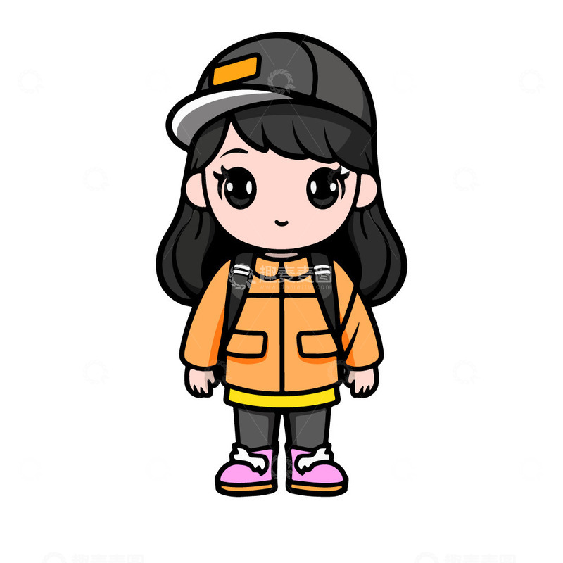 源文件下载【趣麦麦图】-野外露营户外女生