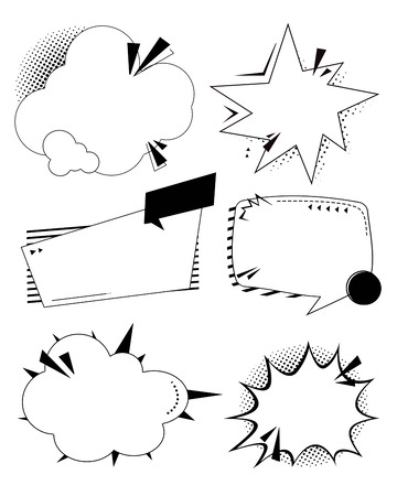 简约漫画风爆炸对话框边框