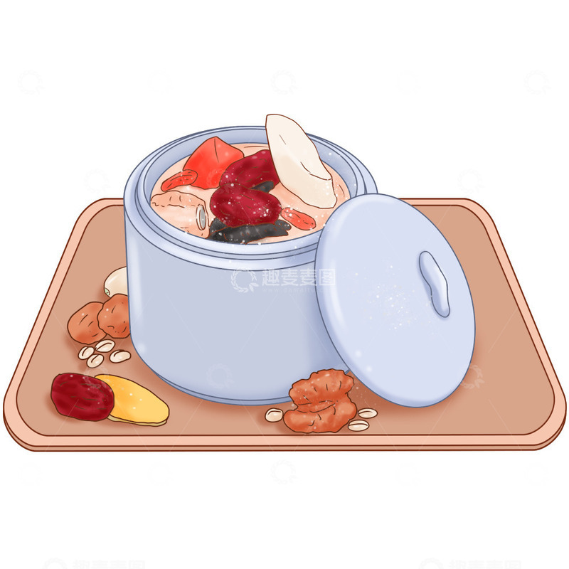 源文件下载【趣麦麦图】降霜元素降霜药膳滋补汤