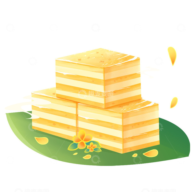 源文件下载【趣麦麦图】甜品甜食桂花糕甜品食物美食