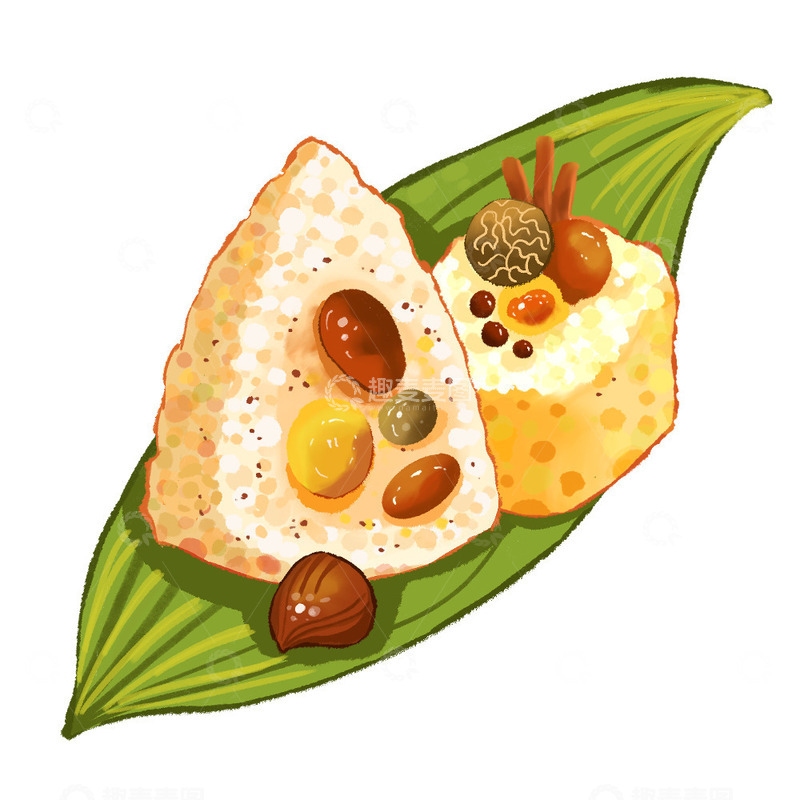 源文件下载【趣麦麦图】-端午粽 重阳粽 食物