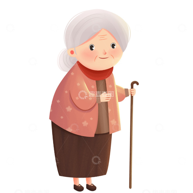 重阳节卡通老人插画元素