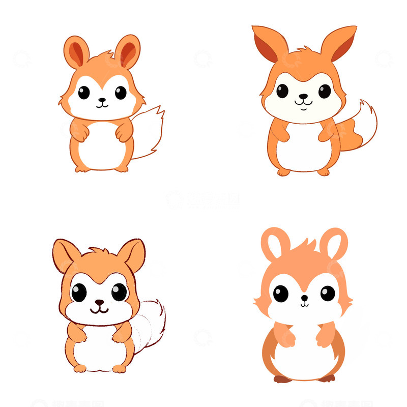 源文件下载【趣麦麦图】卡通动物插画