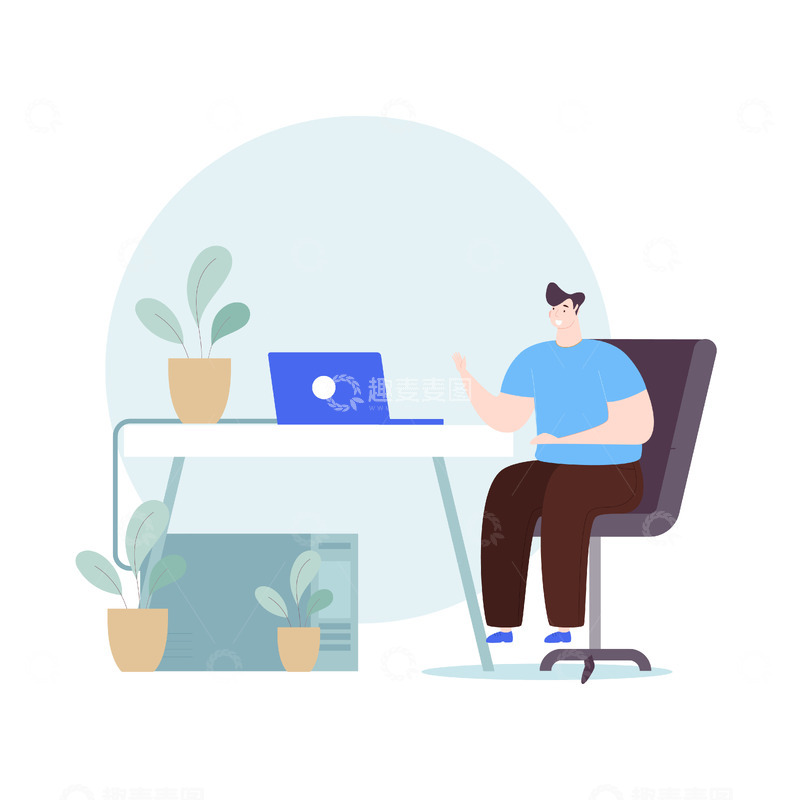 源文件下载【趣麦麦图】扁平化办公插画
