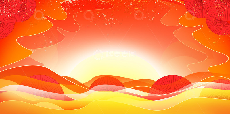 源文件下载【趣麦麦图】简约大气红色海报底部底纹边框促销展板