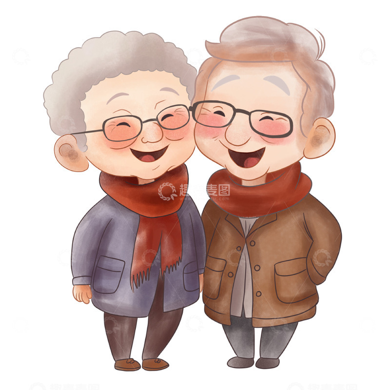 源文件下载【趣麦麦图】重阳节老人手绘素材