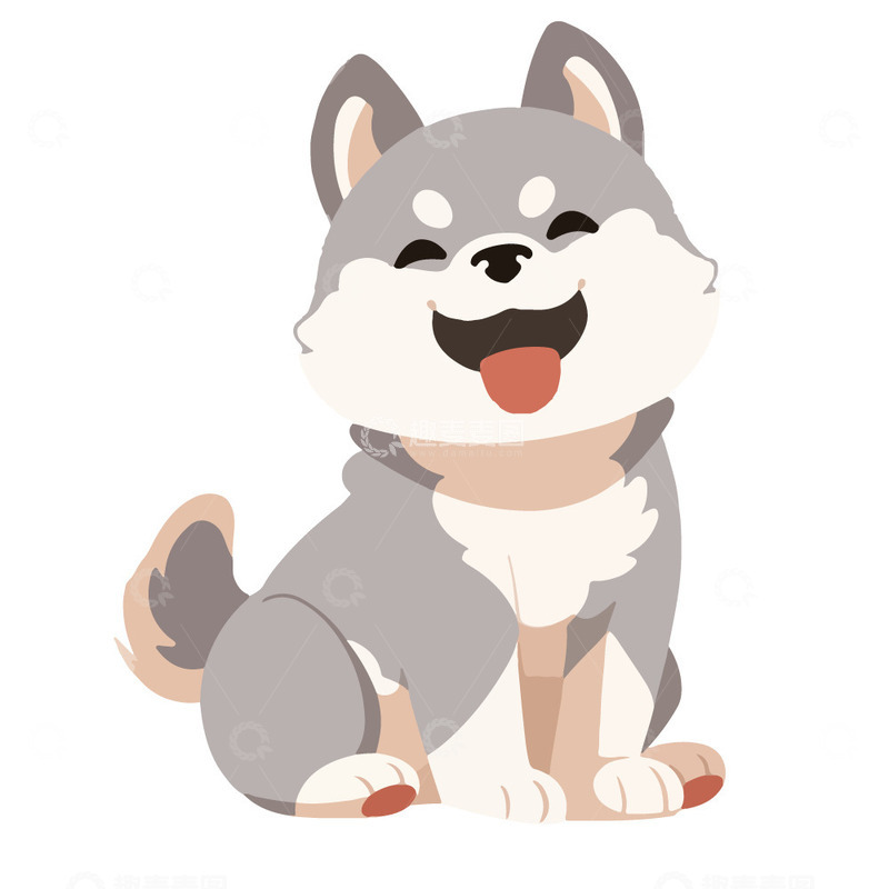 源文件下载【趣麦麦图】可爱的哈士奇