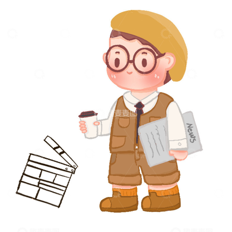 Q版 小朋友 小导演  豆豆眼 冰箱贴