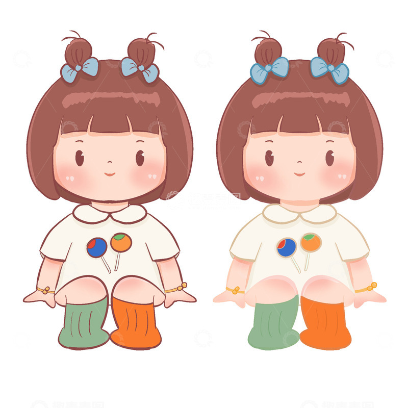 俏皮棒棒糖女孩小揪揪造型冰箱贴