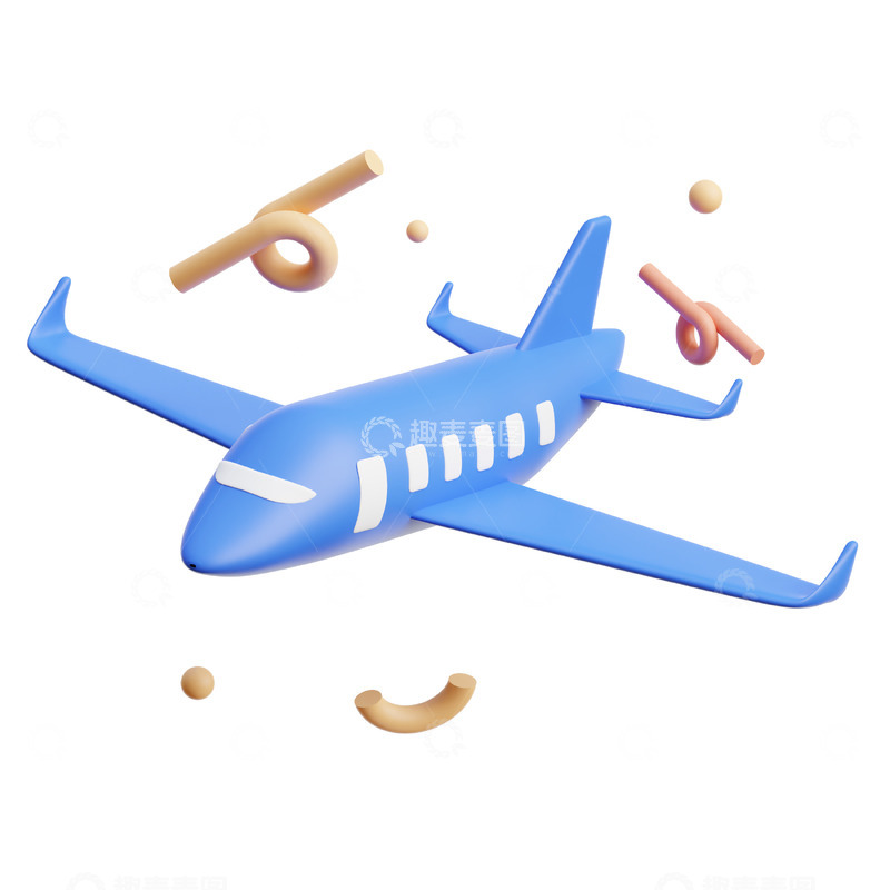 源文件下载【趣麦麦图】3D立体电商装饰飞机免扣元素