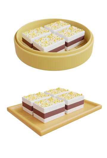 重阳节菊花糕蒸笼糕点美食3D立体模型