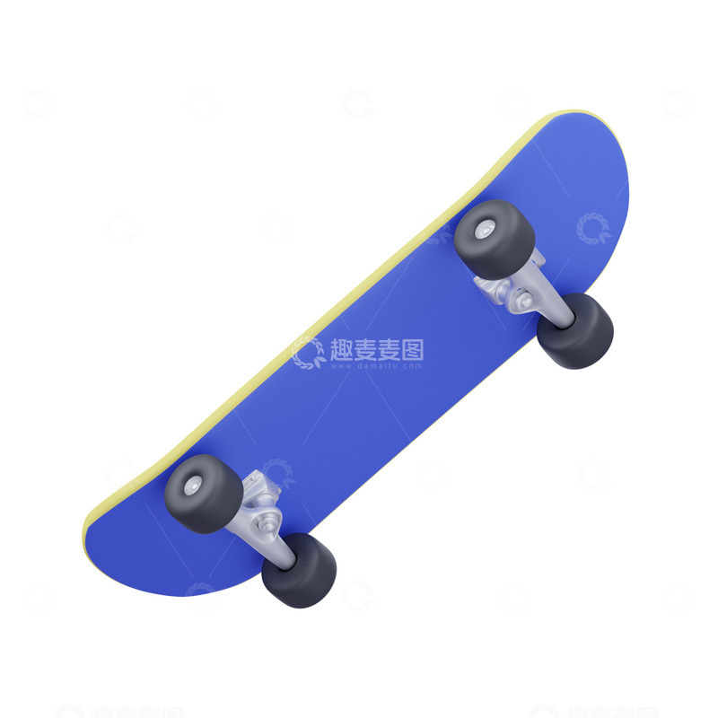 源文件下载【趣麦麦图】3D立体电商装饰滑板运动免扣元素