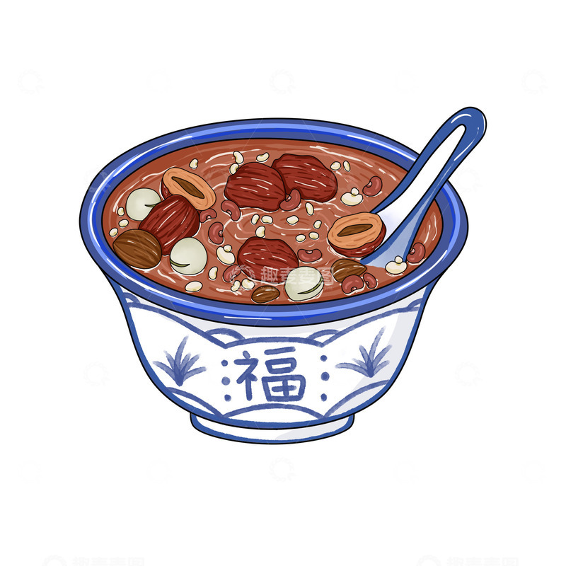 源文件下载【趣麦麦图】霜降节气滋补药膳手绘元素八宝粥